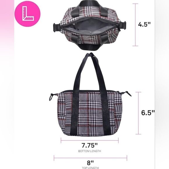 Fun Nano Puffer Herringbone Mini Tote Bag With Pouch - Picture 4 of 15